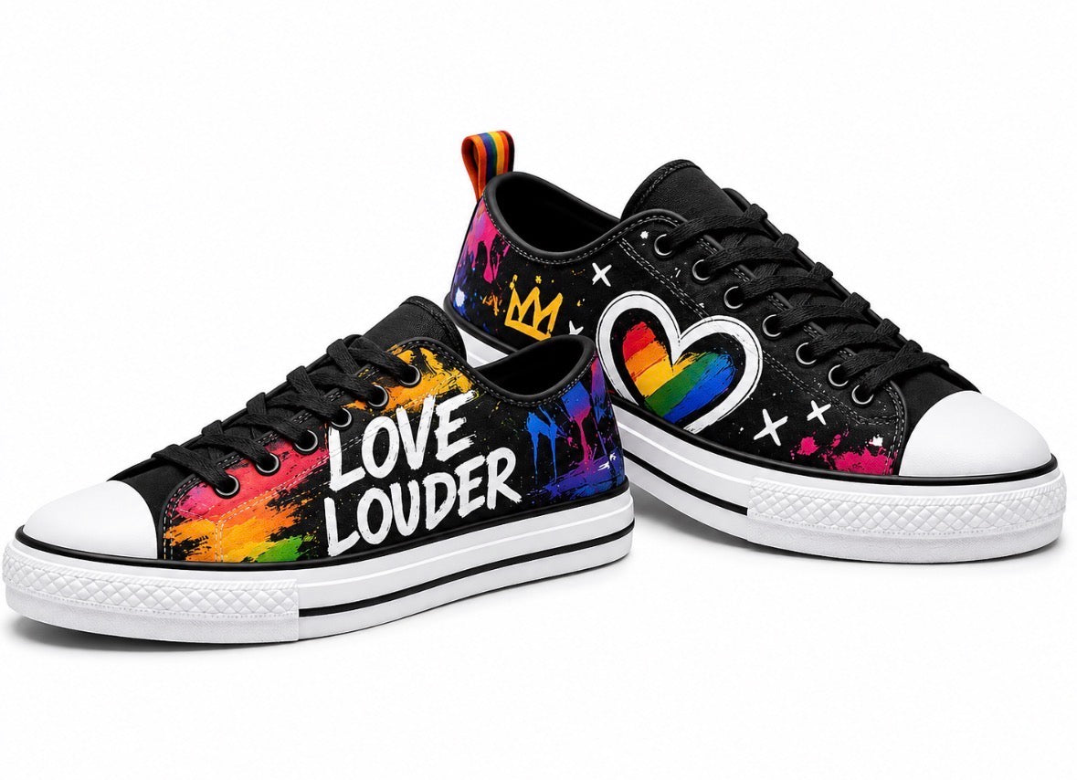 PRE-ORDER | Love Louder Pride Canvas Sneakers