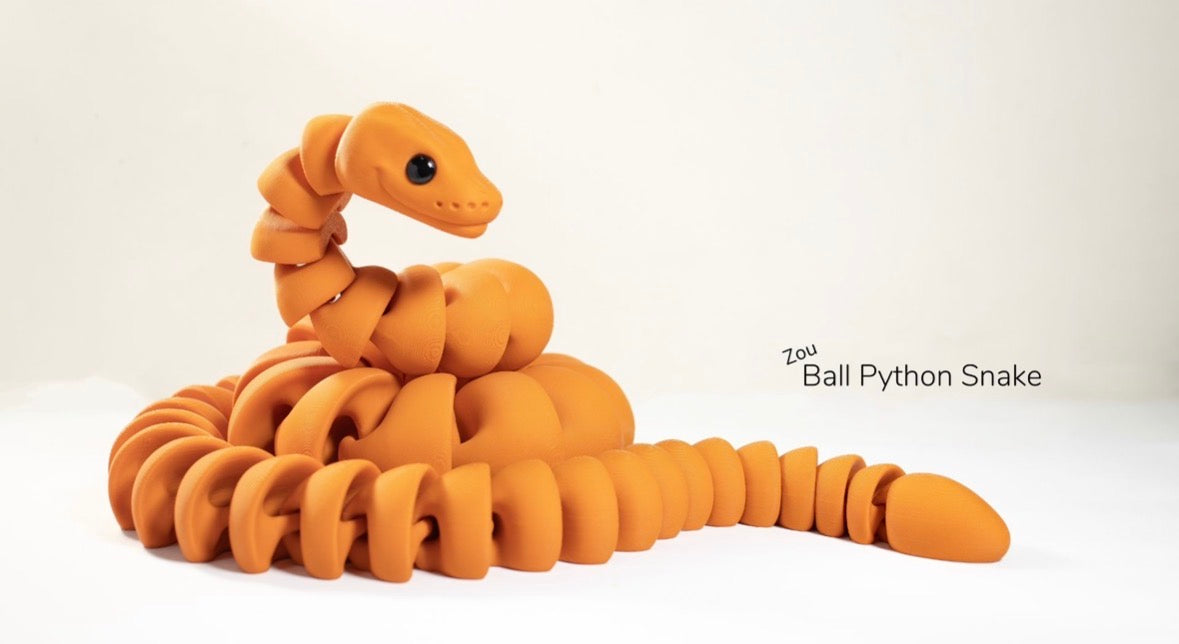Flexi Python Snake Articulated 3D Printed Toy ZOU3D Authorized Seller